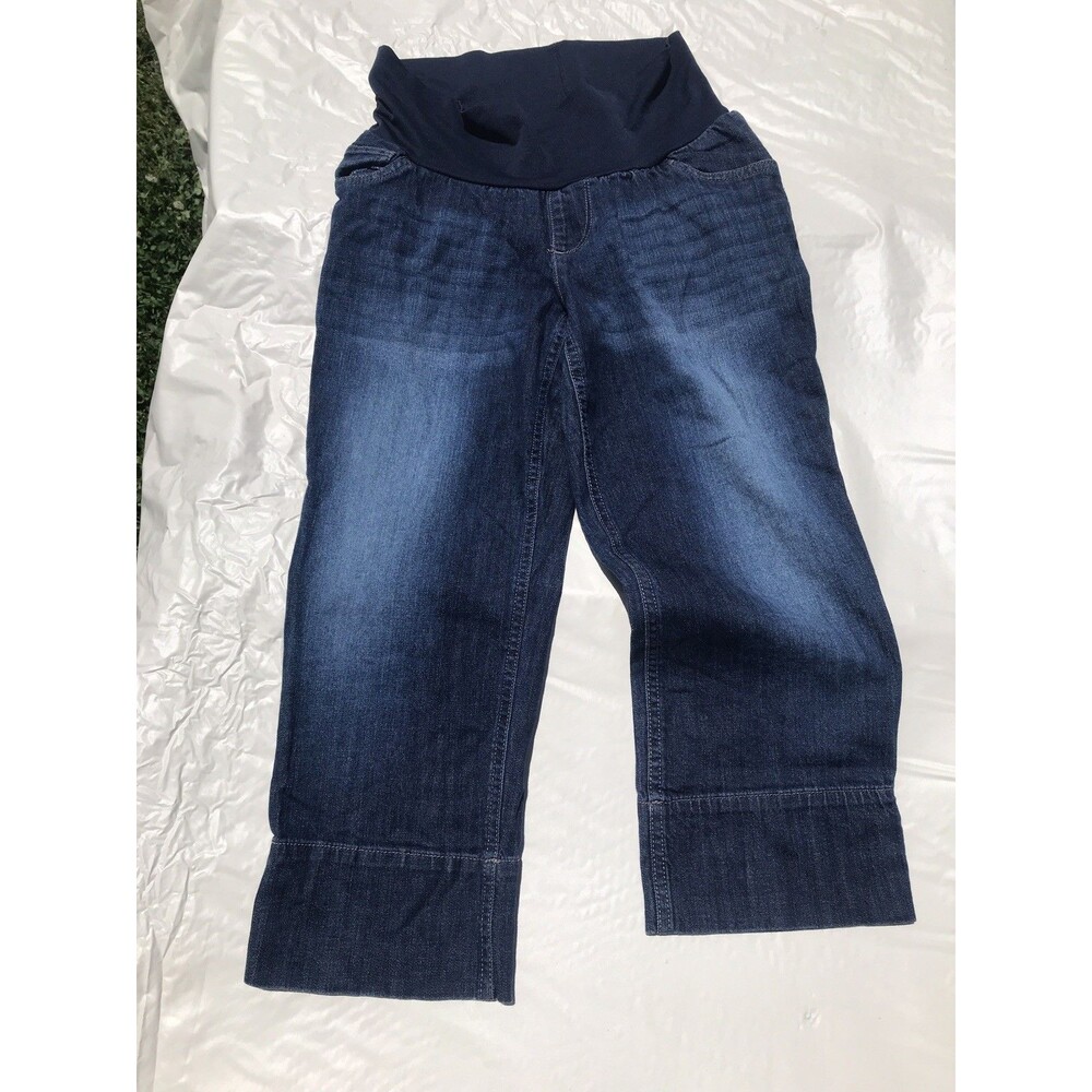 Motherhood Maternity Cropped Jeans Wide Leg Size Large